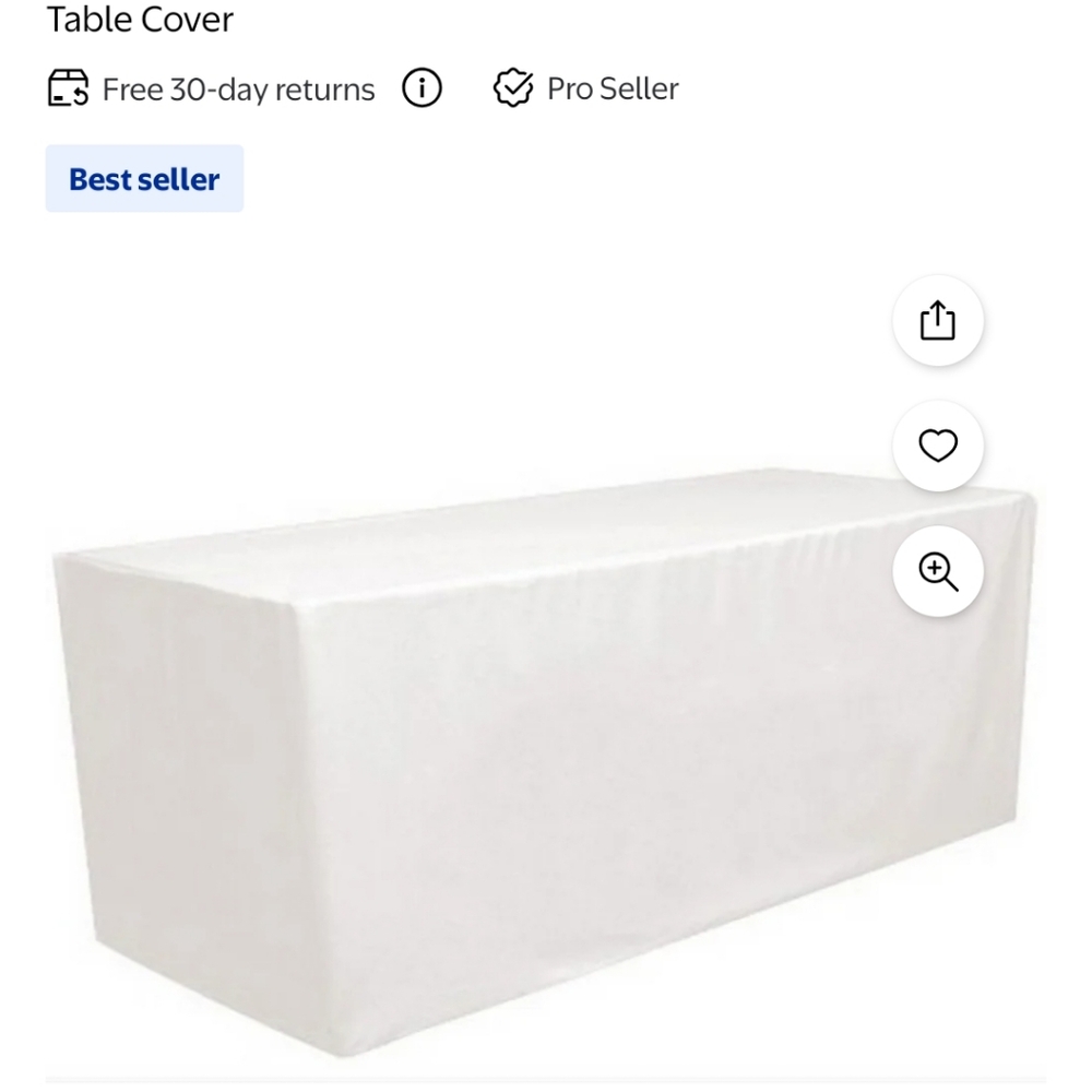 Set Of 2  White Table Cover- 8ft